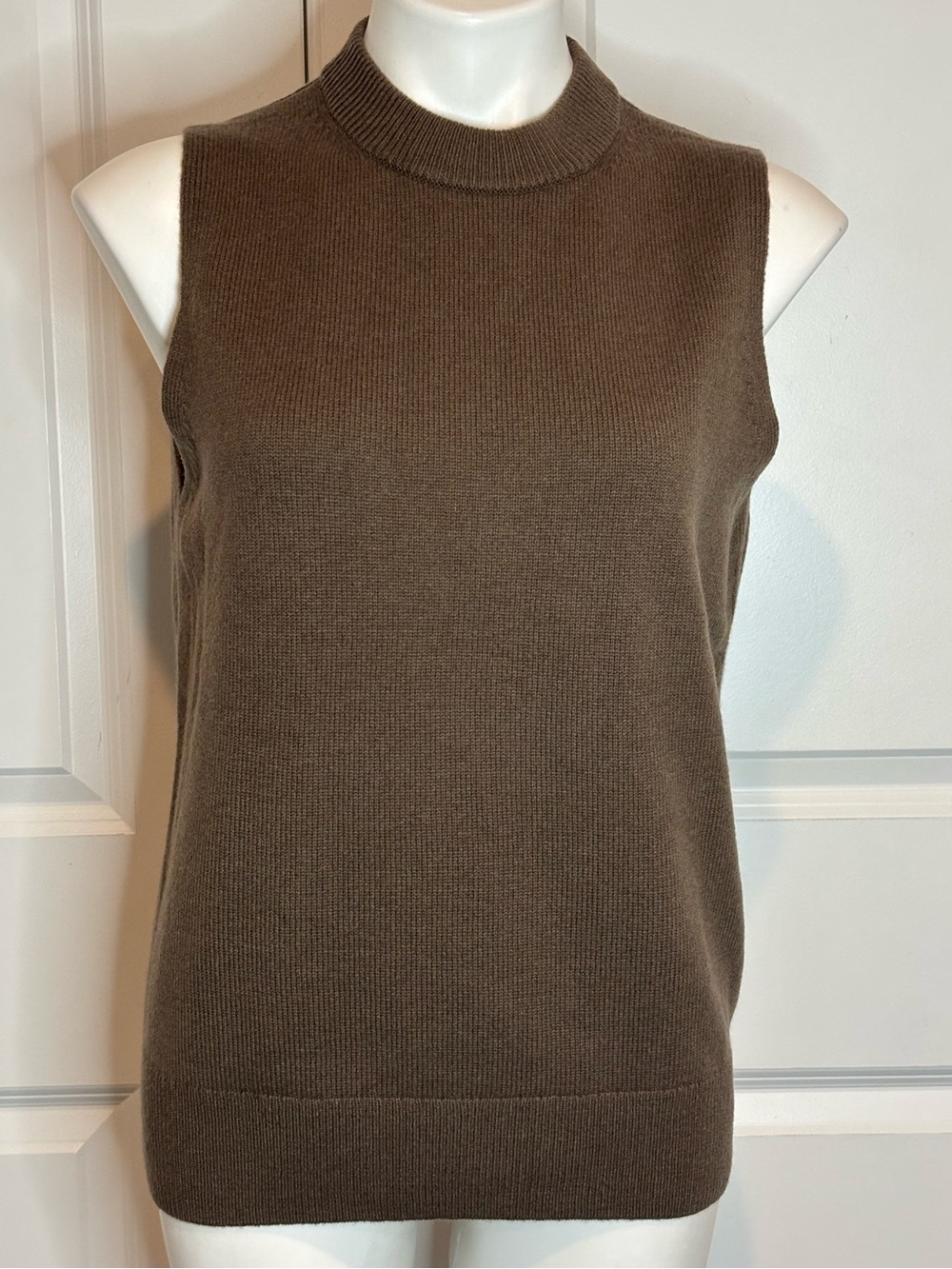 COS Olive Green Sleeveless Cashmere Sweater Shell M